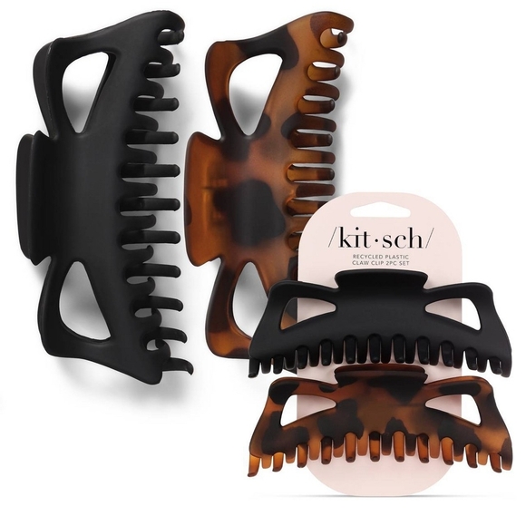 NWT Kitsch Matte Black and Tortoise Claw Clips - Picture 2 of 3